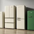 Smeg Fridge Freezers in White and Green Various Sizes Showroom