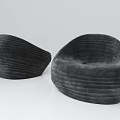 Modern Black Accent Chair With Textured Striped Design And Unique Curved Shape