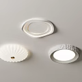 Illuminated Ceiling Lights Three Different Designs Shell Irregular Ring And Textured Circular On Light Wall 3d model