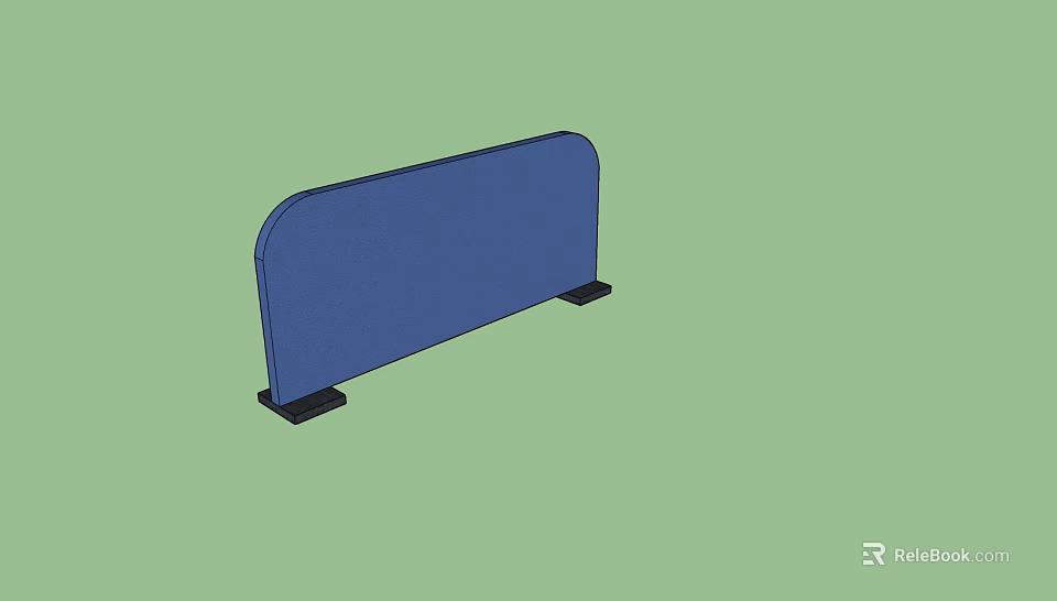 Blue Fence With Black Base And Simple Modern Design Structure 3d model 
