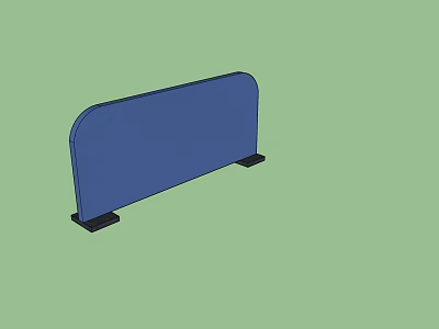 Blue Fence With Black Base And Simple Modern Design Structure 3d model
