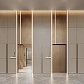 Modern Elevator Interior Design With Warm Tones And Metal Details 3d model