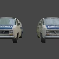 Two Old Delivery Utility Vans With Cracked Windows And THG 007 Lettering