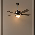 Modern Ceiling Fan With Light Fixture And Metal Blades For Room Interior