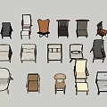 Various Leisure Chair Designs with Multiple Styles and Unique Shapes 3d model