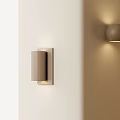 Modern Wall Sconces With Wooden Circular And Rectangular Design Illuminating Warm Light 3d model