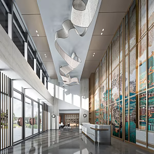 Modern Hall Sales Office 3d model