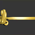 Shiny Gold Ring Accessory With Laud Letter Design For Daily Use