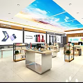 Samsung Electronics Retail Store With Galaxy Z Flip Smartphones Bright Display Counters And Sky Ceiling
