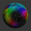 Colorful Artistic Sphere With Intricate Geometric Patterns And Vibrant Rainbow Hues