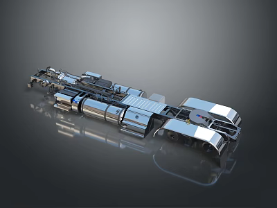 Heavy Duty Automotive Chassis Components With Suspension Axles And Wheels 3d model