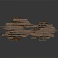 Distressed Brick Wall And Weathered Wooden Planks For Decorative Elements