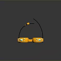Fashionable Yellow Goggles with Blue Lenses Spiked Decorations and Black Strap
