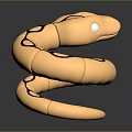 Golden Coiled Snake Sculpture With Shiny Surface And Black Spots On Dark Background