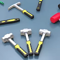 Industrial Tools Collection With Hammers Wrenches Pliers And Saws On Blue Background