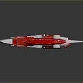 Futuristic Mechanical Axe Design With Red Metallic Head Silver Handle And Details