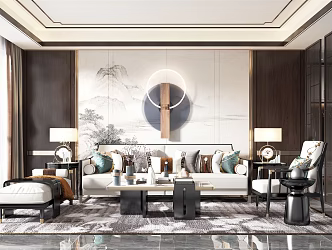 New Chinese Living Room 3d model