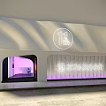 STARSHINE 18th Beauty Hair Studio Modern Exterior Design With White Wavy Wall And Purple Lighting