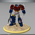 Circular Display Stand Furniture With Red Blue Robot Model Decoration