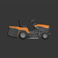 Orange Gray Riding Agricultural Mower Modern Design Efficient Grass Cutting Seat and Wheels
