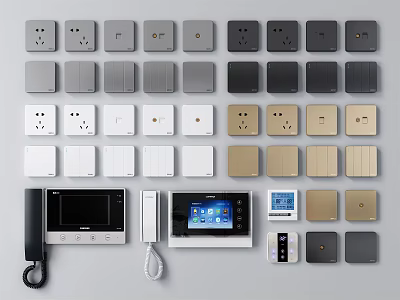 Switch Panels With Modern Design Various Colors And Smart Control Features 3d model