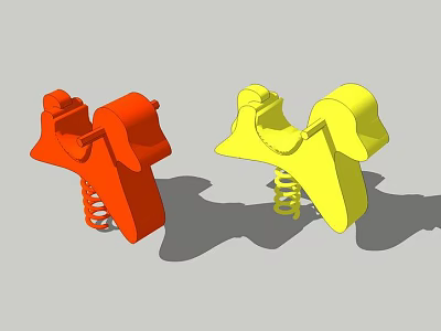 Shower Sauna Equipment Components with Red and Yellow Spring Structure Features 3d model