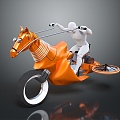 Modern sculpture machine horse sci-fi carriage 3d model