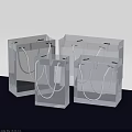 Transparent Gift Bags With Silver Rope Handles Set Of Four Clear Design
