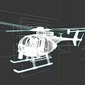 White Helicopter 3D Model with Cockpit Rotor and Landing Gear Design