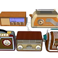 Vintage Audio Devices Collection With Retro Radios Classic Designs And Styles