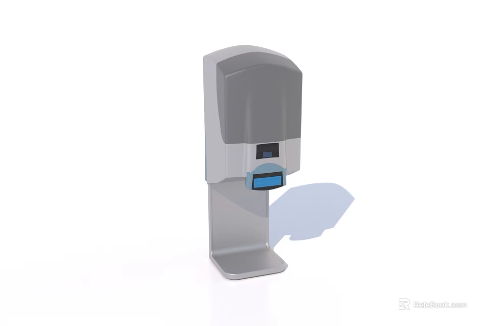 Gray Countertop Automatic Hand Sanitizer Dispenser For Kitchen With Digital 3d model 