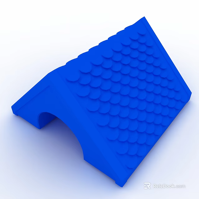 Blue Leisure Chair With Curved Structure And Wave Pattern Design For Comfortable Seating 3d model