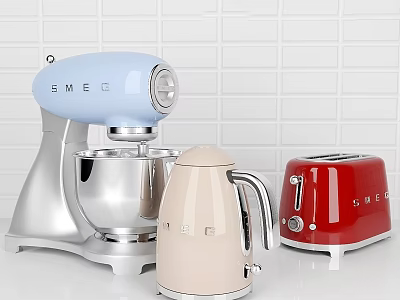 Home Appliances Combination Bread Machine Toaster Baking Machine Kettle Electric Kettle Mixer Treating Machine 3d model