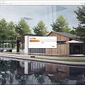 Modern Post Station Building Shop Building Cafe Building Small Public Building 3d model