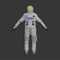Astronaut in White Spacesuit with Gold Helmet Blue Gloves and Red Buttons for Space Missions