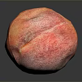 Fresh Ripe Peach With Red And Yellow Fuzzy Skin On Black Surface