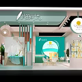Pastel Colored Clothing Store Interior With Fashion Displays Brand Signage And Seating Area