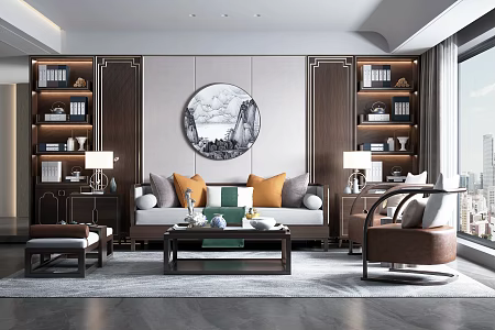 New Chinese Living Room 3d model
