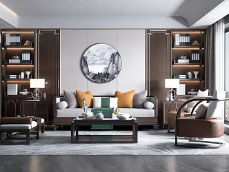New Chinese Living Room 3d model