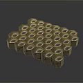 Hexagonal Modular Components Arranged In Geometric Pattern With Central Holes