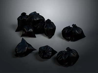 Disposable Black Garbage Bags For Household Waste Management And Daily Necessities Use 3d model