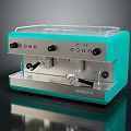Turquoise Smeg Espresso Machine Stylish Kitchen Appliance With Control Panel And Milk Frother