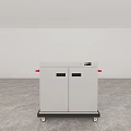 Commercial Utility Cart With Wheels Cabinet Doors White Top Panel And Black Handle