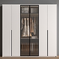 modern wardrobe handle-free bedroom wardrobe 3d model