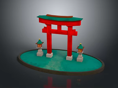 Gate House Stone Gate House Outdoor Articles Realistic 3d model