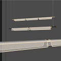 Contemporary Linear LED Chandelier with Sleek Metal Frame Hanging Illuminated Design