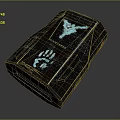 Futuristic Black Electronic Device With Blue Glowing Wolf Head Logo Claw Print And Vanadium Text