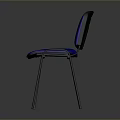 Modern Blue Fabric Chair With Comfortable Backrest And Black Legs
