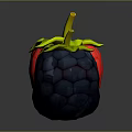 Glossy Assorted Fresh Berries Arranged in Row With Blue Red and Black Hues