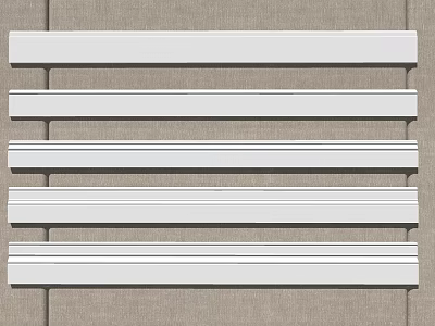 Modern White Gypsum Crown Molding Horizontal Strips For Interior Wall Decoration 3d model